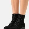 Anna Field Botines Con Cordones - Black, Mujer