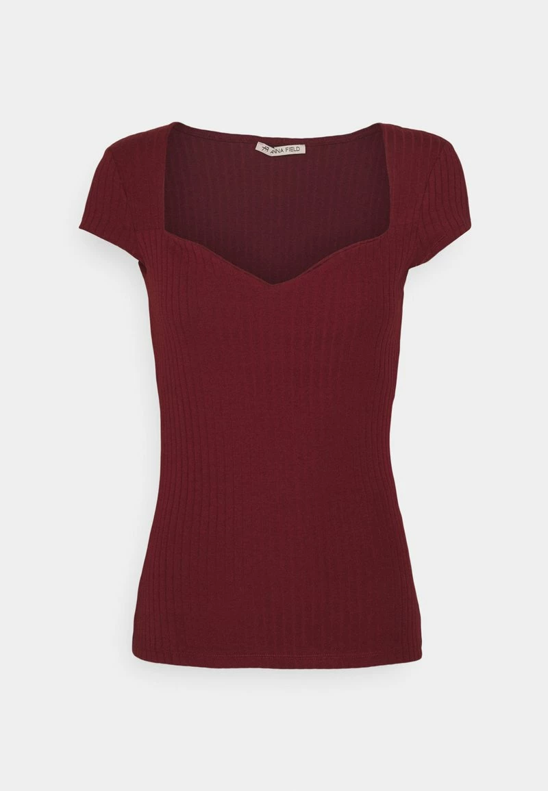 Anna Field Camiseta Básica - Dark Red, Mujer 3 Anna Field Camiseta Básica - Dark Red, Mujer