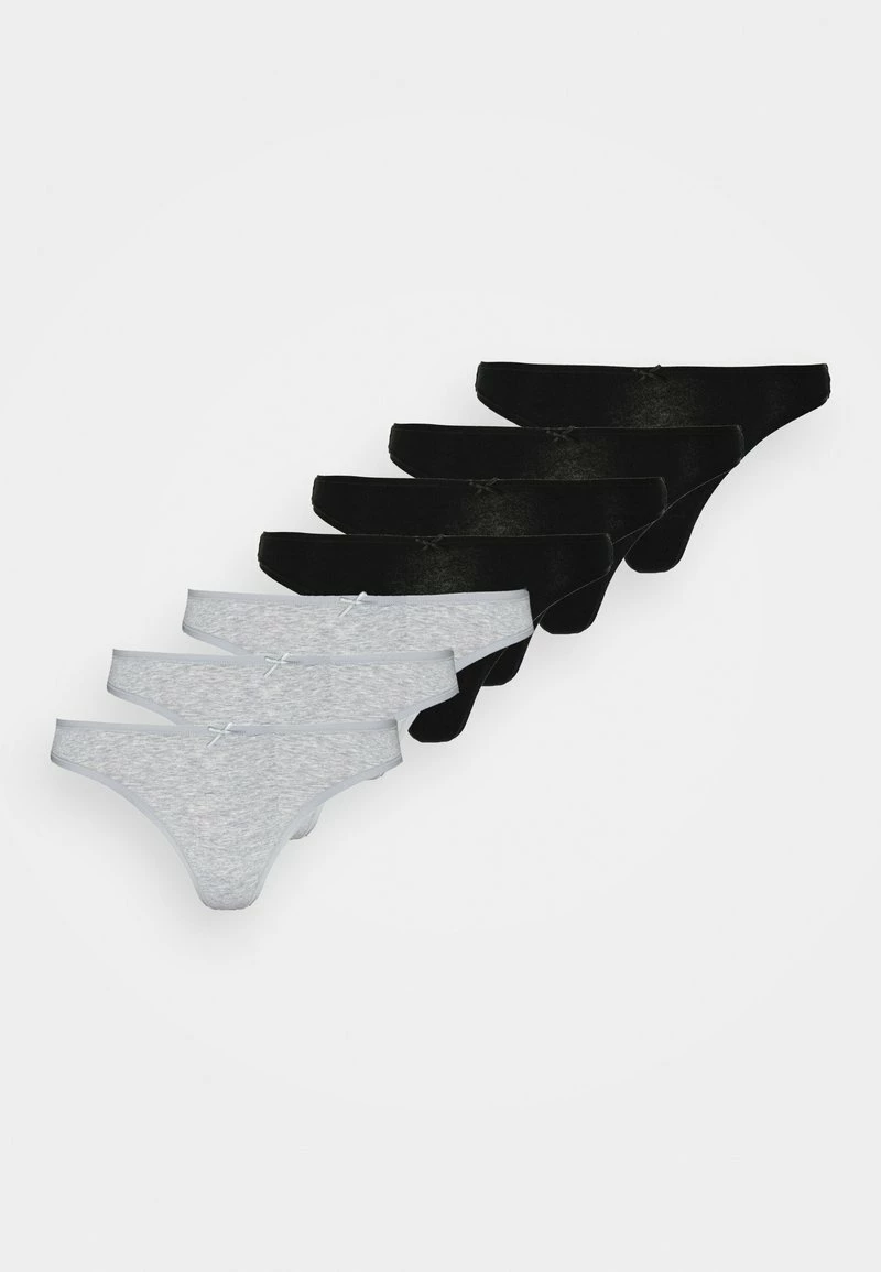 Anna Field GEORGINA 7PP THONG COTTON - Tanga - Black/grey, Mujer 7 Anna Field GEORGINA 7PP THONG COTTON - Tanga - Black/grey, Mujer - Imagen 5