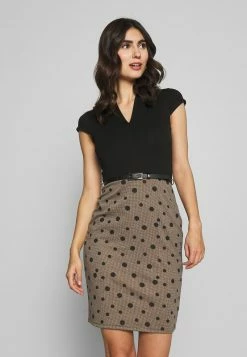 Anna Field Vestido De Tubo - Beige/black, Mujer