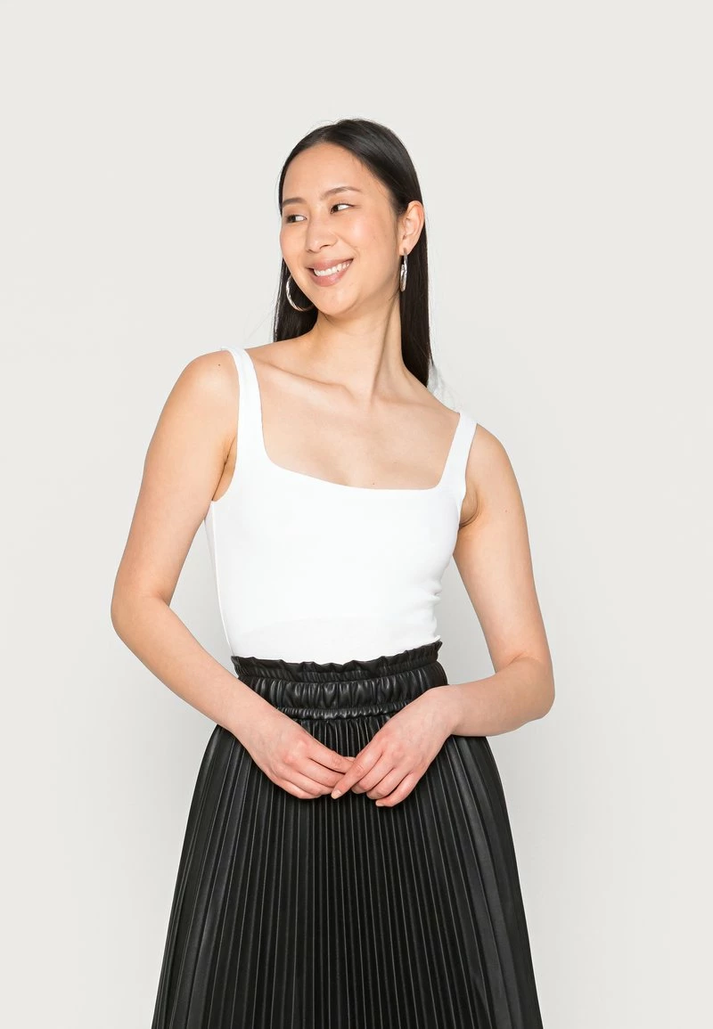 Anna Field MINIMAL TANK WITH SQUARE ROUND NECKLINE - Top - White, Mujer 3 Anna Field MINIMAL TANK WITH SQUARE ROUND NECKLINE - Top - White, Mujer