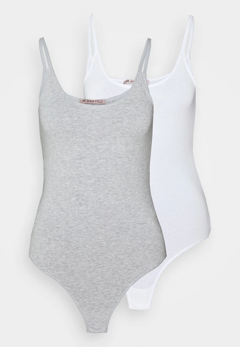 Anna Field 2PP STRING BODY - Body - White/mottled Light Grey, Mujer 9 Anna Field 2PP STRING BODY - Body - White/mottled Light Grey, Mujer - Imagen 7