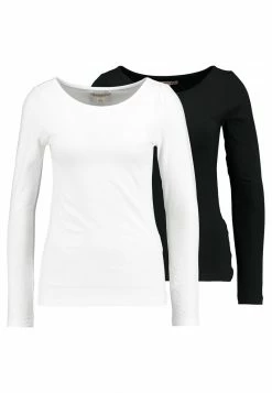Anna Field 2 PACK - Camiseta De Manga Larga - Black/white, Mujer