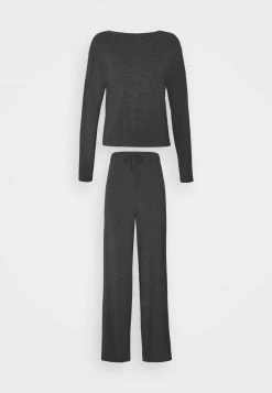 Anna Field JERSEY WIDE LEG PJ SET - Pijama - Dark Grey, Mujer -Anna Field Ventas 2022 34c4b3211e1c41ff8ea8df81296bd993