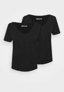 Anna Field Camiseta Básica - Black, Mujer