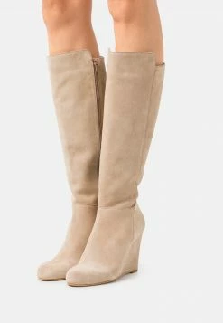 Anna Field LEATHER - Botas De Cuña - Beige, Mujer