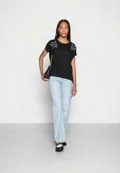 Anna Field MANDALA DITSY FLOWER SHOULDER TEE - Camiseta Estampada - Black, Mujer -Anna Field Ventas 2022 4825c89e2d5c41a9a012021d94bd135e