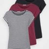 Anna Field 3 PACK - Camiseta Estampada - Black/dark Red/black, Mujer -Anna Field Ventas 2022 4fac91cd2ff54bb28023e66c69d76694