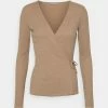 Anna Field Camiseta De Manga Larga - Mottled Beige, Mujer