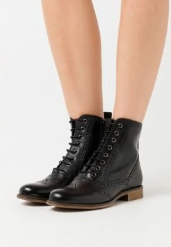 Anna Field LEATHER - Botines Con Cordones - Black, Mujer
