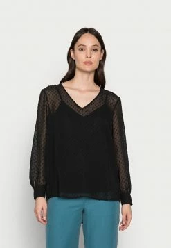 Anna Field V Neck Blouse - Blusa - Black, Mujer