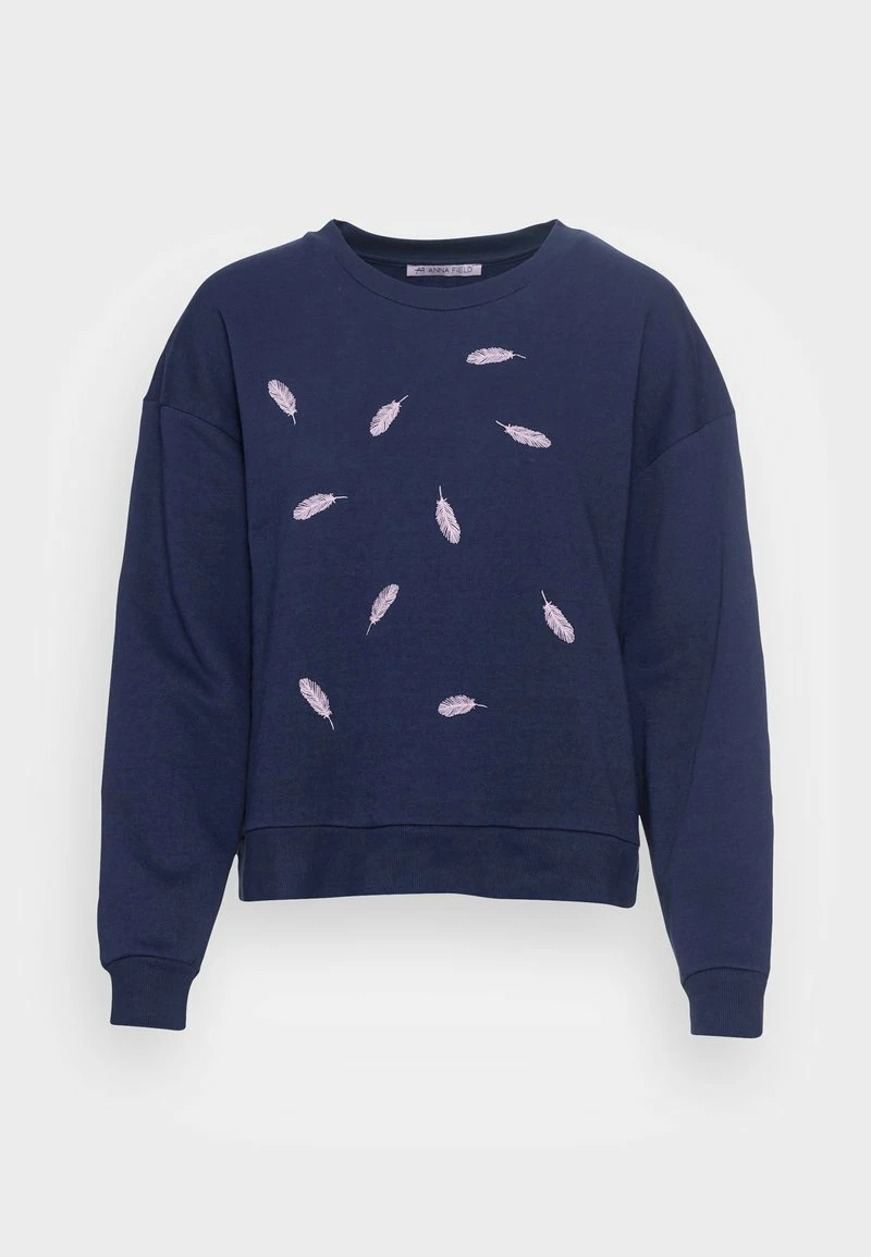 Anna Field Embroidered Sweatshirt Regular Fit - Sudadera - Dark Blue, Mujer 6 Anna Field Embroidered Sweatshirt Regular Fit - Sudadera - Dark Blue, Mujer - Imagen 4