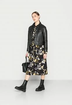 Anna Field SHIRT COLLAR MIDI BELTED DRESS - Vestido Camisero - Black/yellow/white, Mujer -Anna Field Ventas 2022 5fc30063e1b542b189ac4e4e6c50c9bd