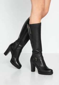 Anna Field LEATHER BOOTS - Botas De Tacón - Black, Mujer