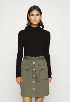 Anna Field MOCK NECK BASIC - Jersey De Punto - Black, Mujer