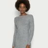 Anna Field Vestido De Punto - Mottled Light Grey, Mujer