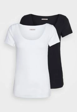 Anna Field 2 PACK - Camiseta Básica - Black/white, Mujer
