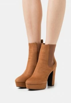 Anna Field Botines Con Plataforma - Cognac, Mujer