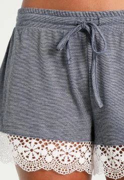 Anna Field SARAH SHORT PJ SET WITH CROCHET LACE - Pijama - Off-white/dark Blue, Mujer -Anna Field Ventas 2022 6f89a2a5cdf84a3c8c843968bd01c00e