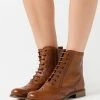 Anna Field LEATHER - Botines Con Cordones - Cognac, Mujer