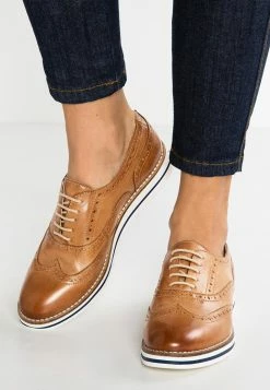 Anna Field LEATHER - Zapatos Con Cordones - Cognac, Mujer