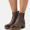 Anna Field LEATHER - Botines Con Plataforma - Dark Brown, Mujer