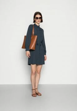 Anna Field WOVEN BLOUSE DRESS PLEATS BELT - Vestido Informal - Dark Blue, Mujer -Anna Field Ventas 2022 7d4daac1cc97408897c8977749a37337