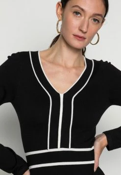 Anna Field V NECKLINE CONTRAST COLOR DRESS - Vestido De Punto - Black/white, Mujer -Anna Field Ventas 2022 8628cddb9fe043d88f0018a74f8cef83