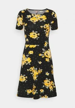 Anna Field Vestido Ligero - Black/yellow, Mujer