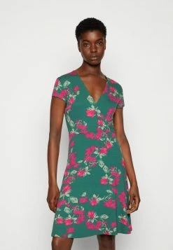 Anna Field Vestido Ligero - Dark Green/pink, Mujer