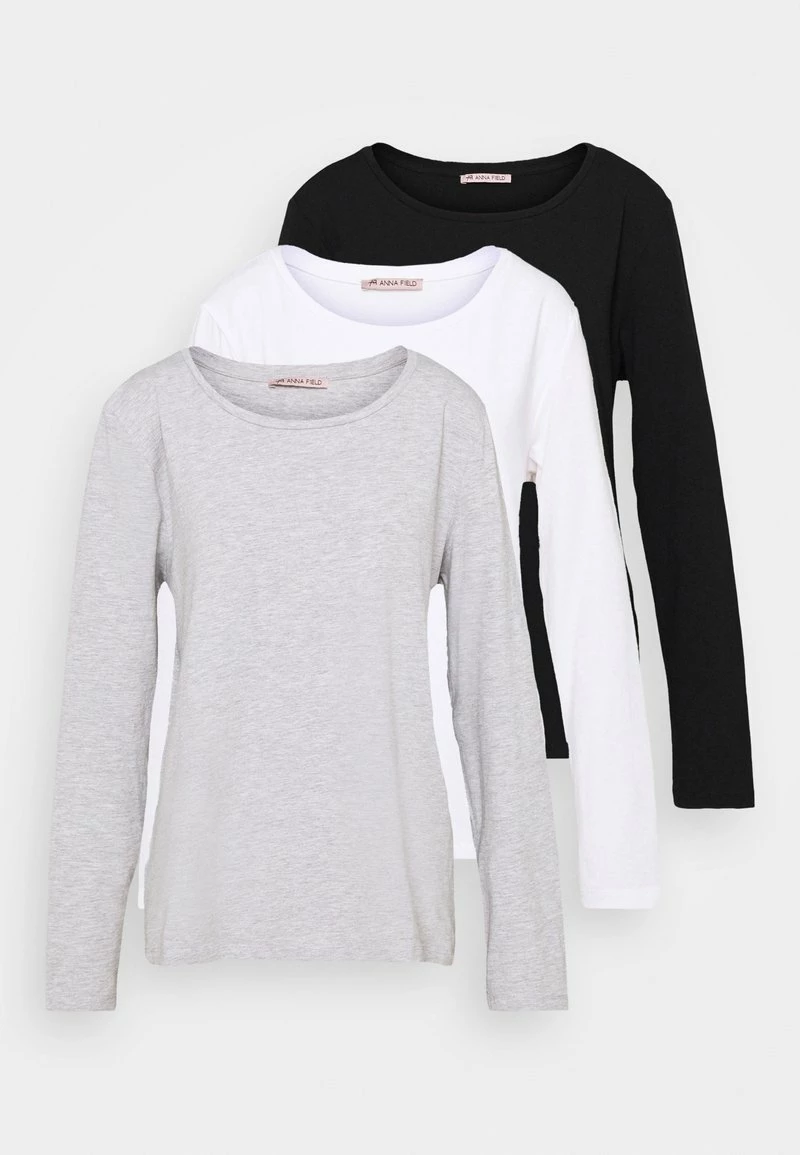 Anna Field 3 PACK - Camiseta De Manga Larga - Black/white/mottled Light Grey, Mujer 8 Anna Field 3 PACK - Camiseta De Manga Larga - Black/white/mottled Light Grey, Mujer - Imagen 6