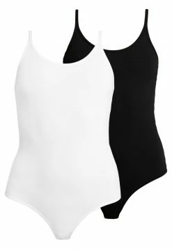 Anna Field 2PP STRING BODIES THONG SHAPE - Body - White/black, Mujer