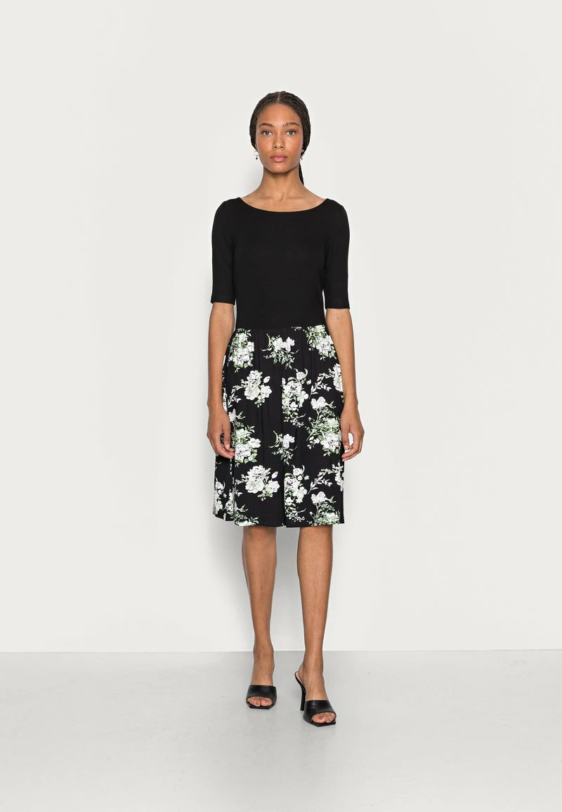 Anna Field BOAT NECK PRINT DRESS WITH SOLID SKIRT - Vestido Ligero - Black, Mujer 3 Anna Field BOAT NECK PRINT DRESS WITH SOLID SKIRT - Vestido Ligero - Black, Mujer