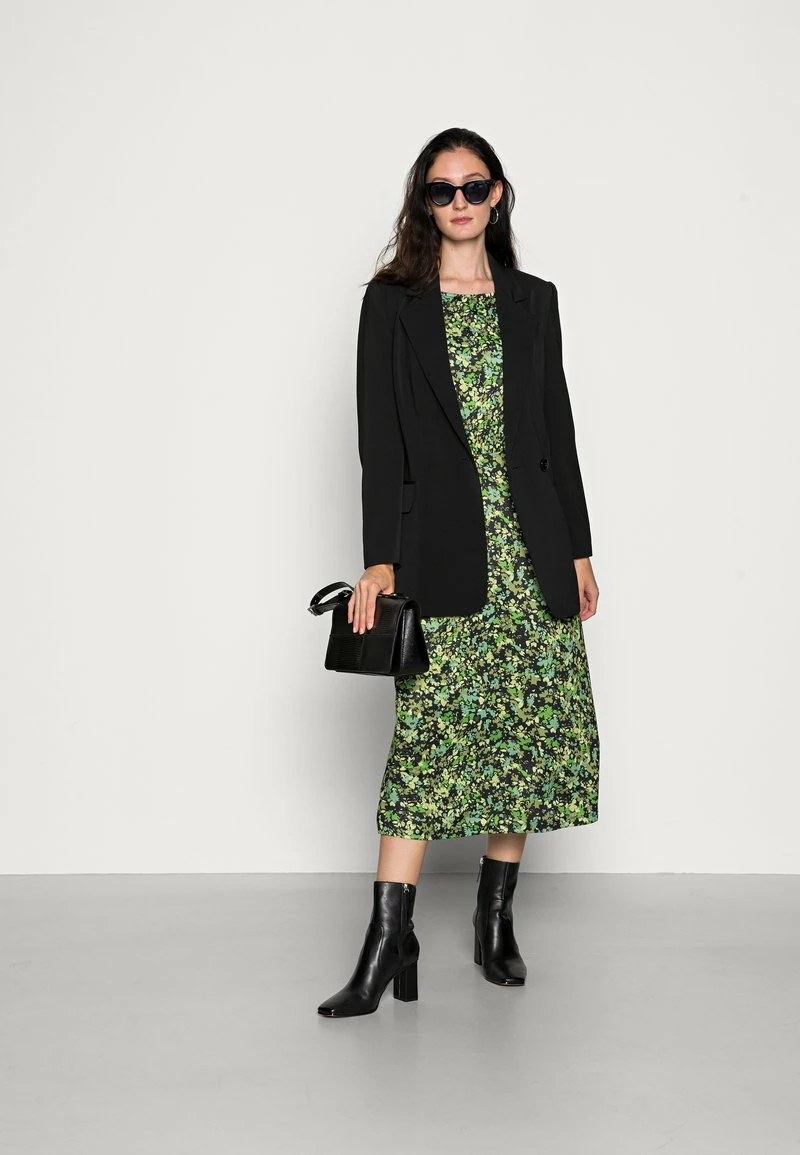 Anna Field Quarter Sleeves Elevated Casual Midi Dress - Vestido Informal - Black/green, Mujer 4 Anna Field Quarter Sleeves Elevated Casual Midi Dress - Vestido Informal - Black/green, Mujer - Imagen 2