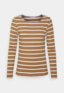 Anna Field STRIPEY CONTRAST - Camiseta De Manga Larga - Brown, Mujer