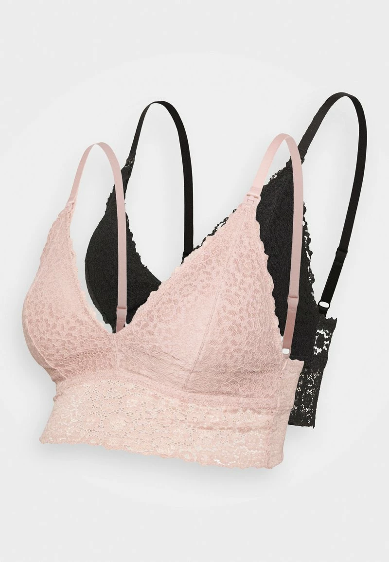Anna Field MATERNITY LACE BRALETTE 2 PACK - Sujetador Sin Aros - Black/pink, Mujer 3 Anna Field MATERNITY LACE BRALETTE 2 PACK - Sujetador Sin Aros - Black/pink, Mujer