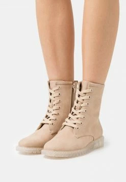 Anna Field Botines Con Cordones - Beige, Mujer