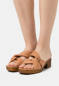 Anna Field LEATHER - Zuecos - Cognac, Mujer