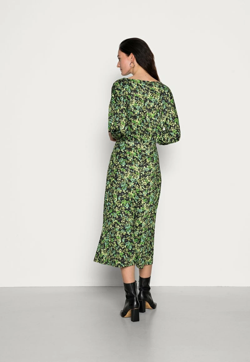 Anna Field Quarter Sleeves Elevated Casual Midi Dress - Vestido Informal - Black/green, Mujer 5 Anna Field Quarter Sleeves Elevated Casual Midi Dress - Vestido Informal - Black/green, Mujer - Imagen 3