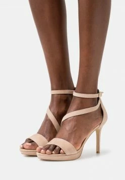 Anna Field LEATHER - Sandalias De Tacón - Beige, Mujer