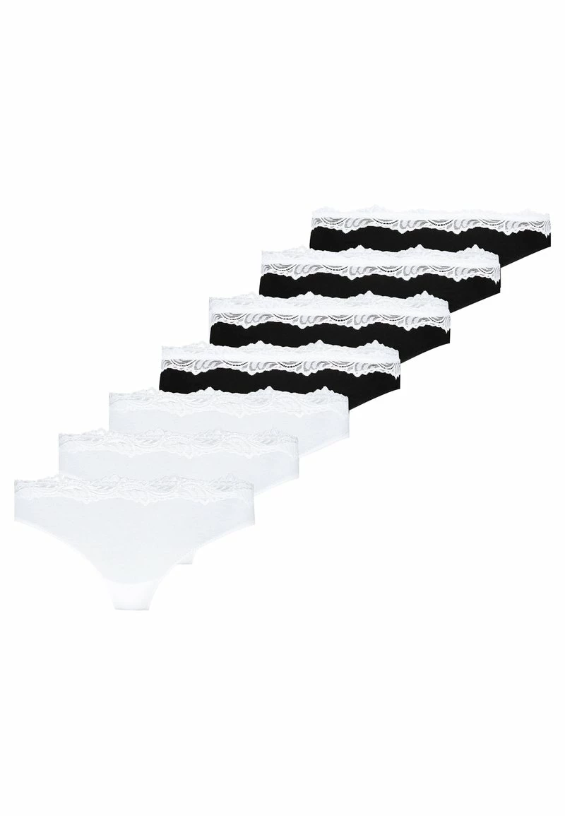 Anna Field CANDY 7 PACK THONG - COTTON/ LACE - Tanga - White/black, Mujer 3 Anna Field CANDY 7 PACK THONG - COTTON/ LACE - Tanga - White/black, Mujer