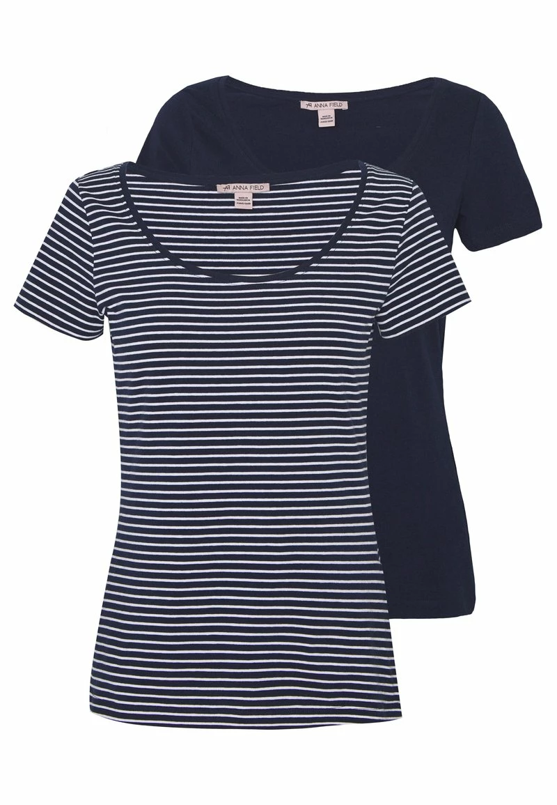 Anna Field 2 PACK - Camiseta Estampada - Navy/white, Mujer 3 Anna Field 2 PACK - Camiseta Estampada - Navy/white, Mujer