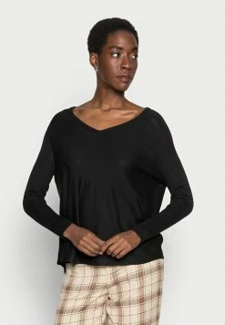 Anna Field RELAXED V-NECK - Jersey De Punto - Black, Mujer