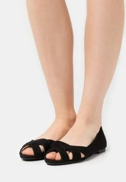 Anna Field Bailarinas Peeptoe - Black, Mujer
