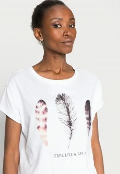 Anna Field FRANCESCA FREE LIKE A BIRD FEATHER TEE - Camiseta Estampada - White, Mujer -Anna Field Ventas 2022 c9fd1cb791324504837839dc51a768d8