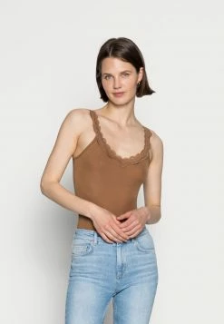 Anna Field SCALLOP LACE - Top - Brown, Mujer
