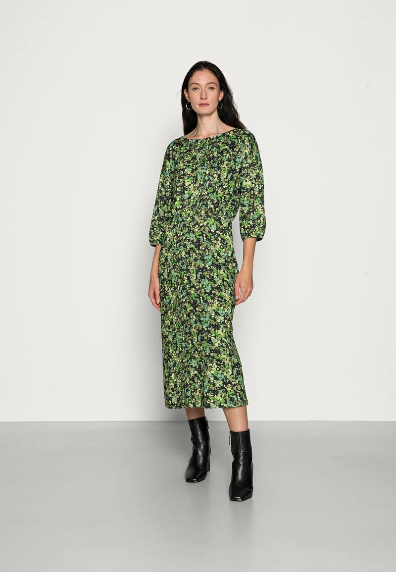 Anna Field Quarter Sleeves Elevated Casual Midi Dress - Vestido Informal - Black/green, Mujer 3 Anna Field Quarter Sleeves Elevated Casual Midi Dress - Vestido Informal - Black/green, Mujer