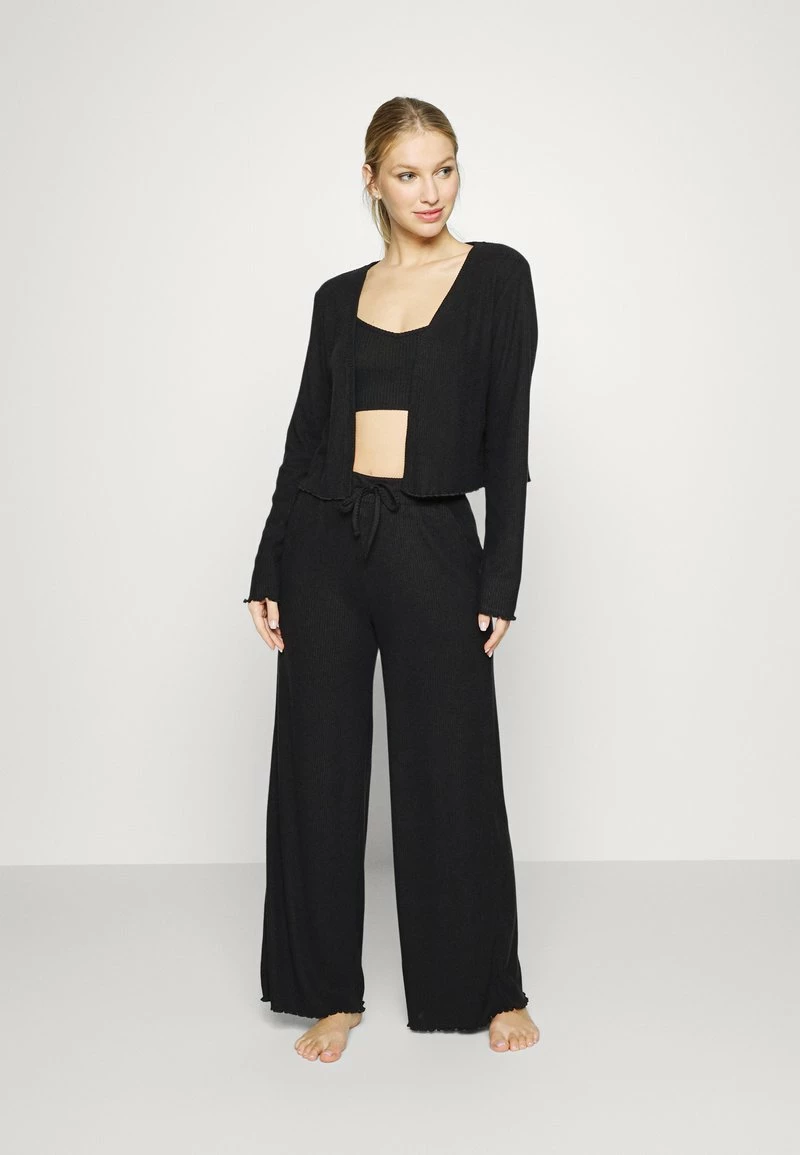 Anna Field 3 PIECE COSY RIB SET - Pijama - Black, Mujer 3 Anna Field 3 PIECE COSY RIB SET - Pijama - Black, Mujer