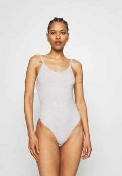 Anna Field 2PP STRING BODY - Body - White/mottled Light Grey, Mujer