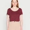 Anna Field Camiseta Básica - Dark Red, Mujer
